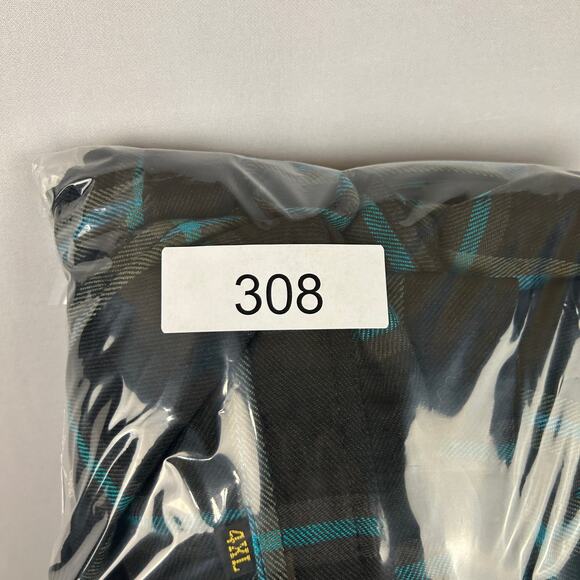 Demons Behind Me Flannel Button Up Shirt Teal/Black Plaid Men's Size 4XL - Picture 12 of 12